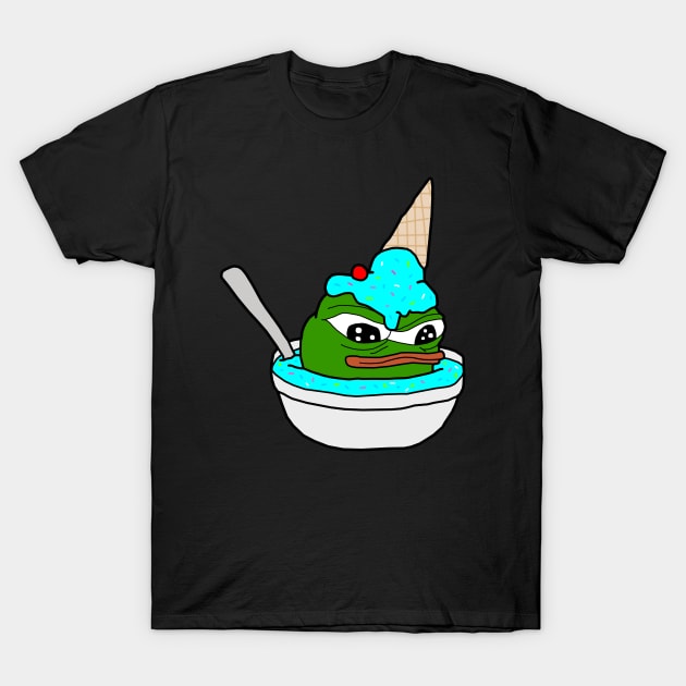 Ice Cream Sundae Pepe T-Shirt by Lean Mean Meme Machine